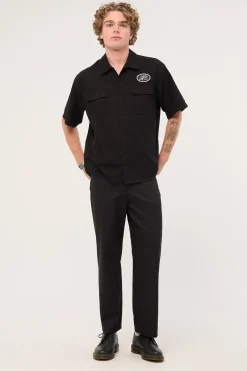 Cherub Short Sleeve Work Shirt Black