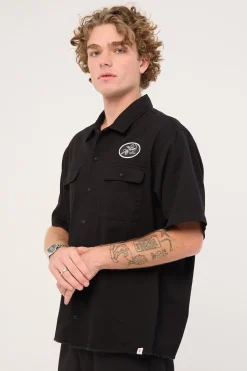Cherub Short Sleeve Work Shirt Black