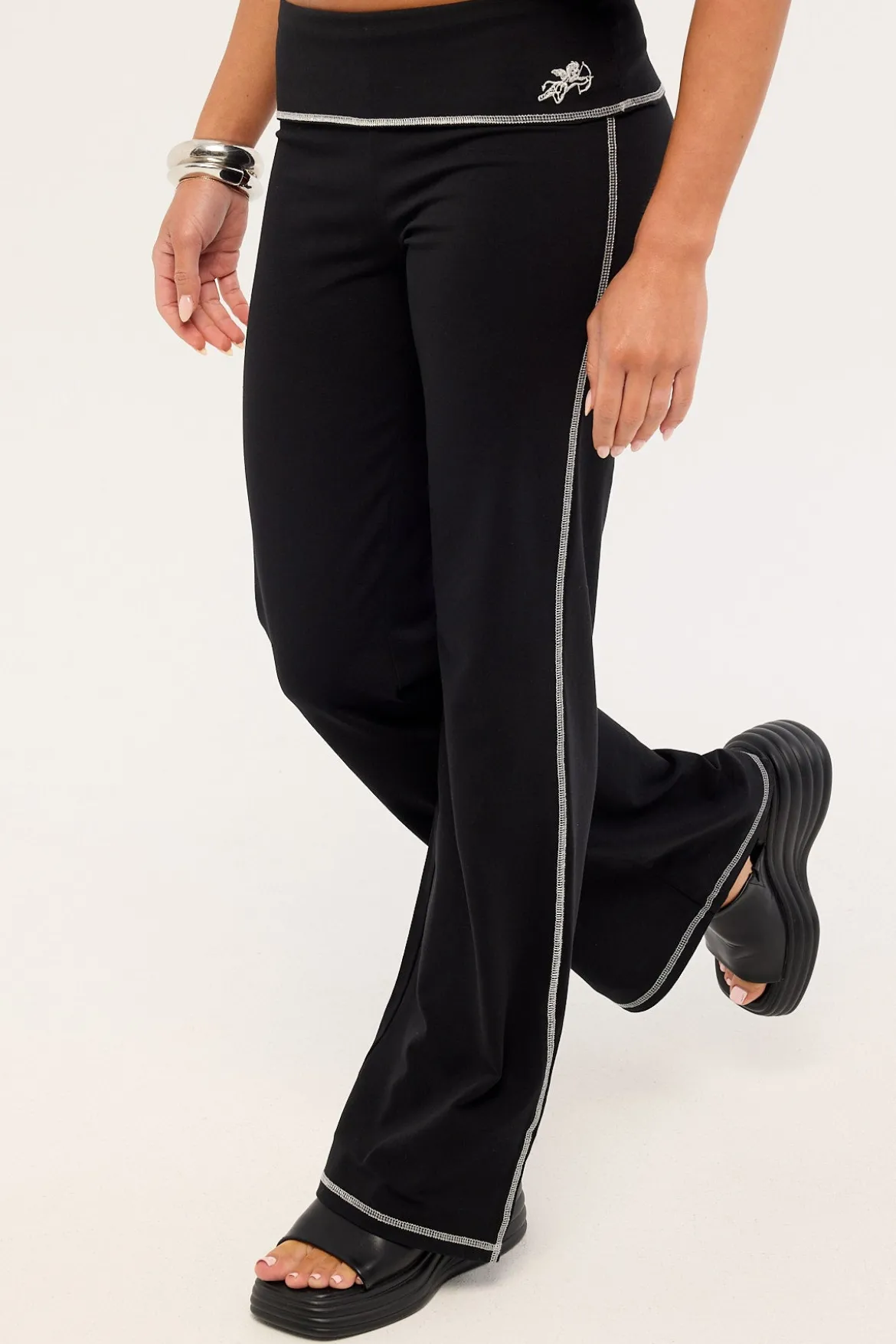 Cherub Y2K Foldover Leggings Black