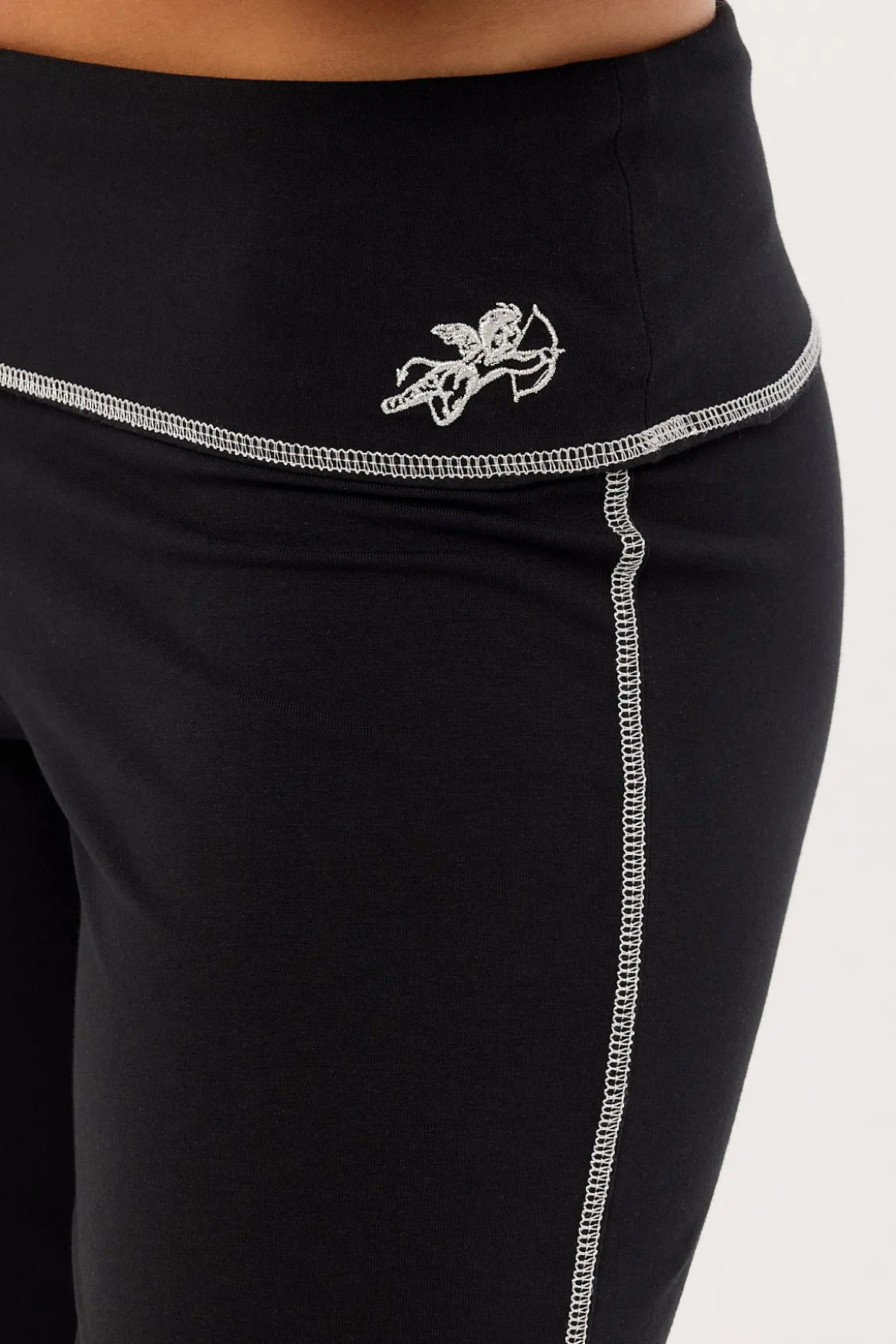 Cherub Y2K Foldover Leggings Black