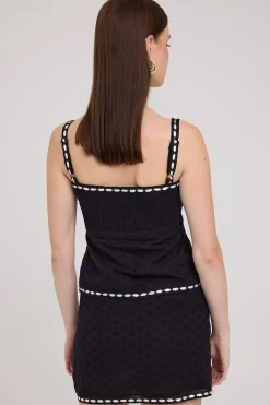 Chiara Broderie Mini Skirt Black