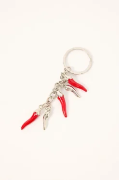 Chilli Keyring Silver