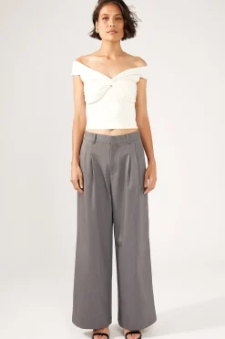 Chloe Draped Off Shoulder Top White