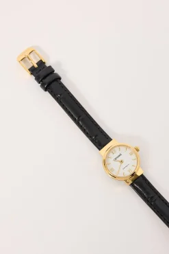 Chloe Watch Gold/White/Black Croc
