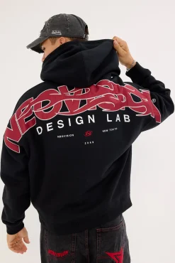 Cinder Urban Zip Through Hoodie Black