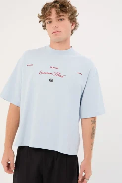 Cities Cropped Heavyweight Easy Tee Misty Blue