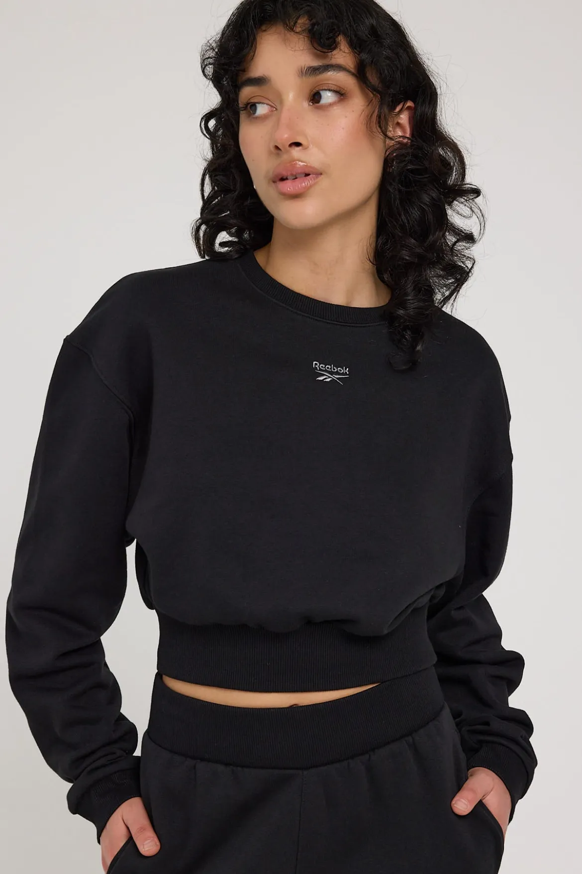 CL Wide Fleece Coverup Crew Black
