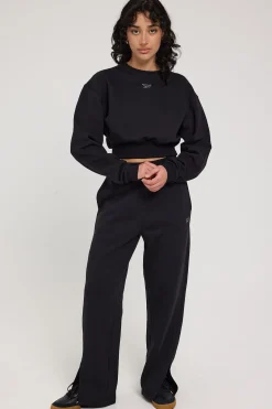 CL Wide Fleece Coverup Crew Black