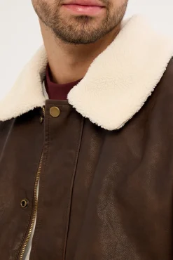 Claremont Bomber Jacket Dark Washed Brown