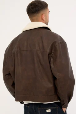 Claremont Bomber Jacket Dark Washed Brown