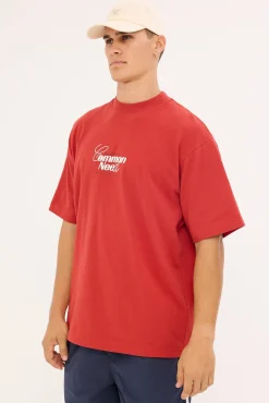 Clarity Heavyweight Boxy Tee Brick Red