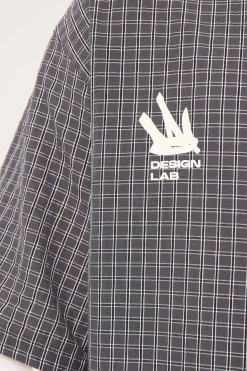 Clash Layered Long Sleeve Shirt Charcoal Check
