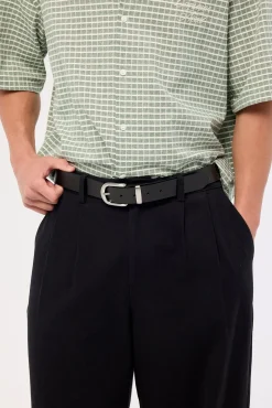Classic Slim Leather Belt Black