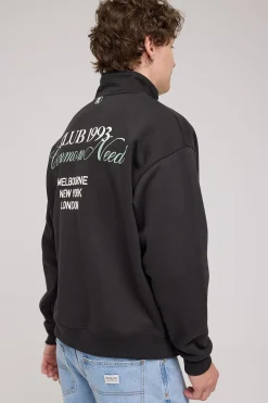 Club 1993 Quarter Zip Sweater Off Black