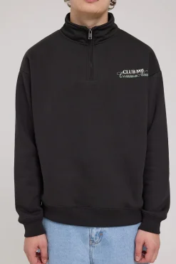 Club 1993 Quarter Zip Sweater Off Black