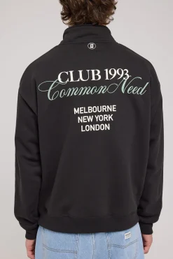 Club 1993 Quarter Zip Sweater Off Black