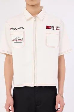 Clutch Oversize Cropped Shirt Off White
