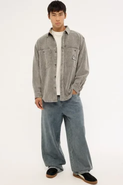 Cobra Cord Washed Overshirt Grey