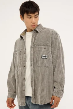 Cobra Cord Washed Overshirt Grey