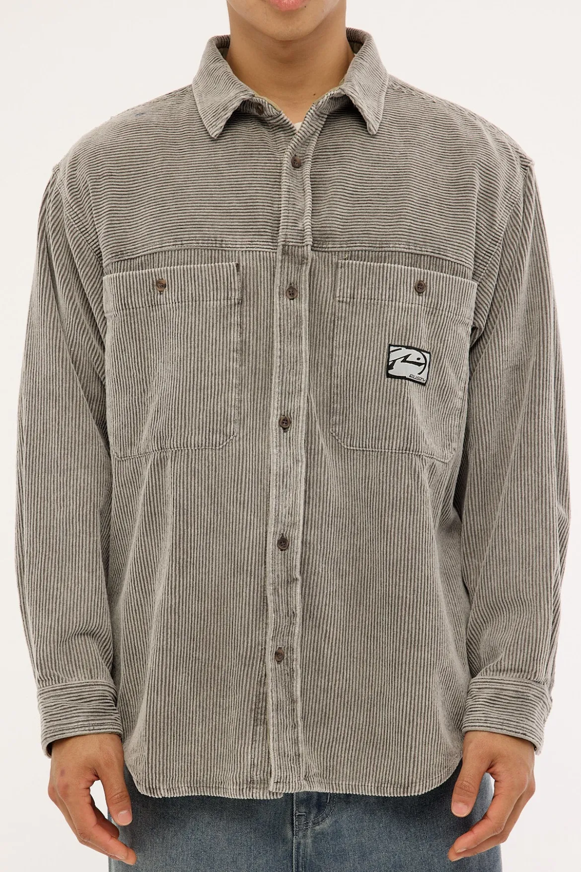 Cobra Cord Washed Overshirt Grey