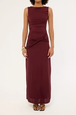 Cody High Neck Maxi Dress Plum