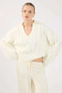 Cohen Cable Knit Jumper Cream