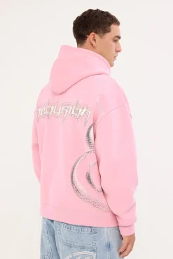 Coil Zip Through Street Hoodie Icing Pink