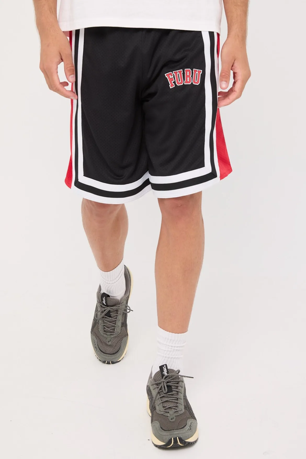 College Mesh Shorts Black/Red/White