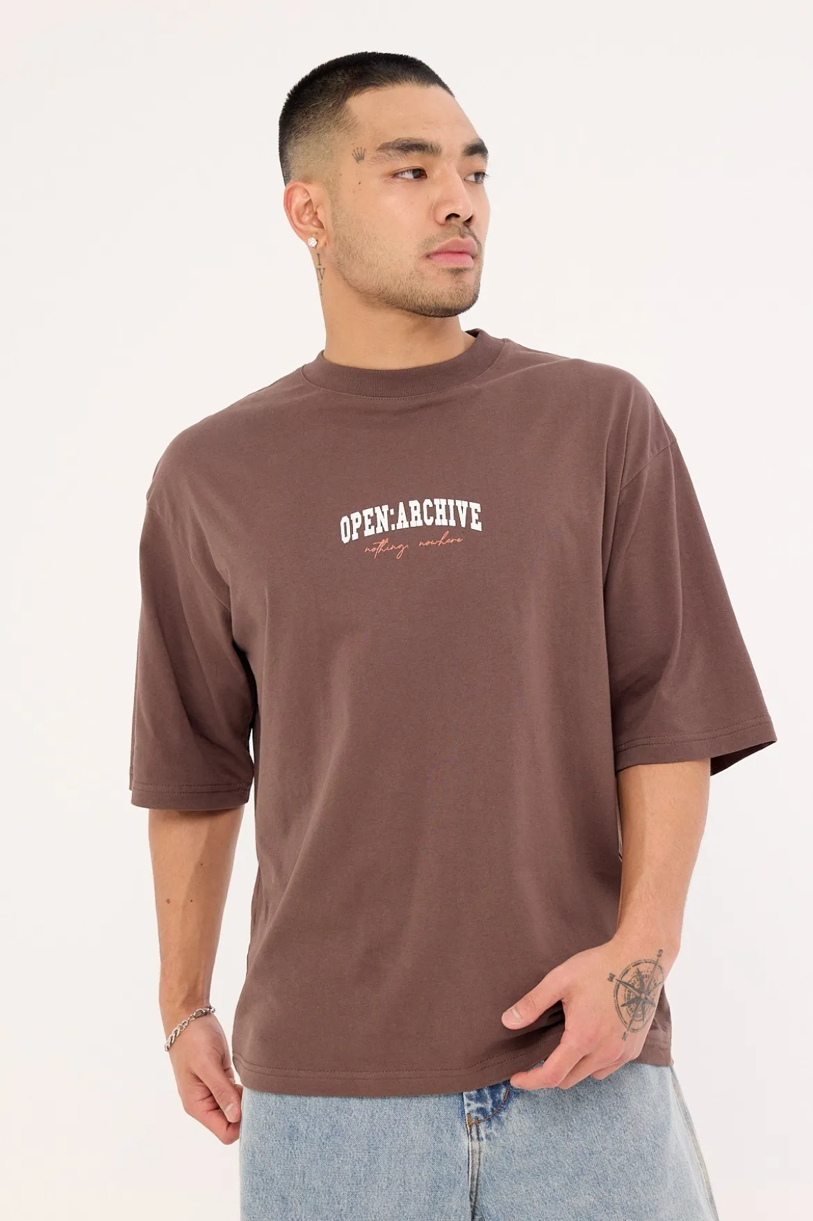 College Organic Boxy Tee Cocoa Brown