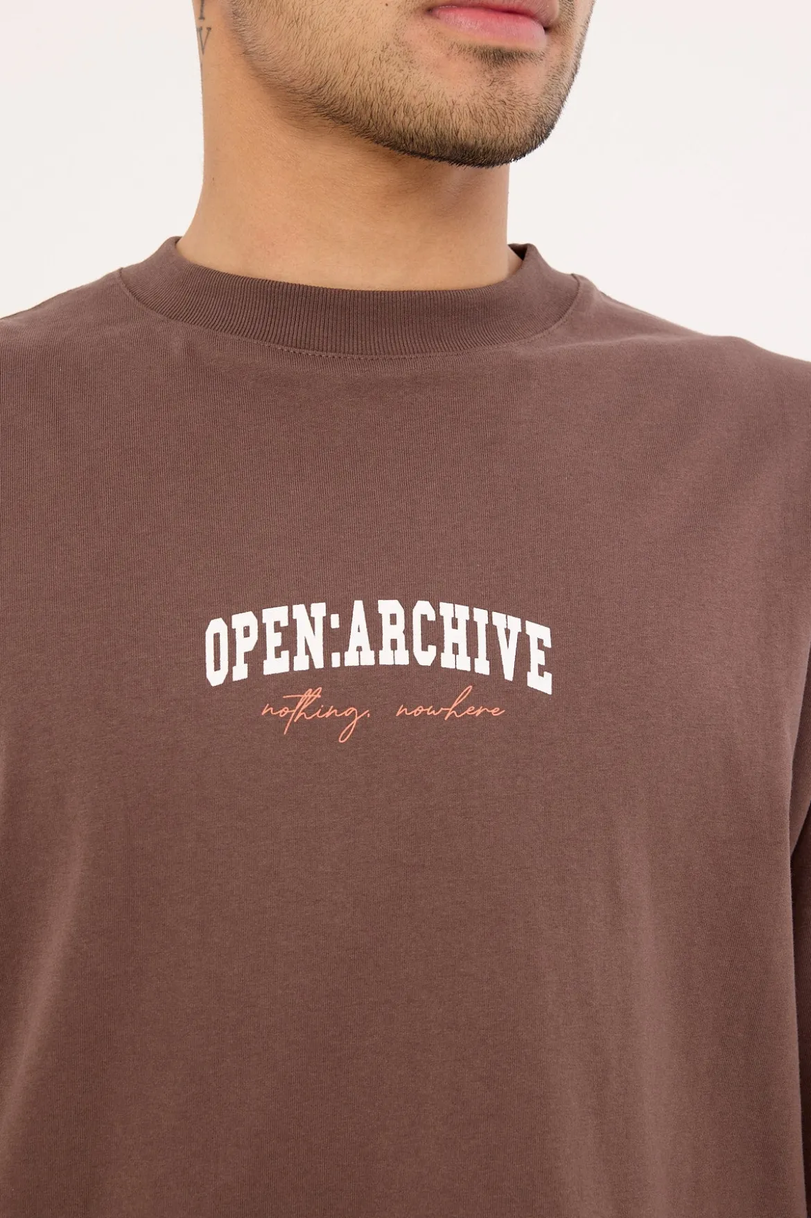 College Organic Boxy Tee Cocoa Brown
