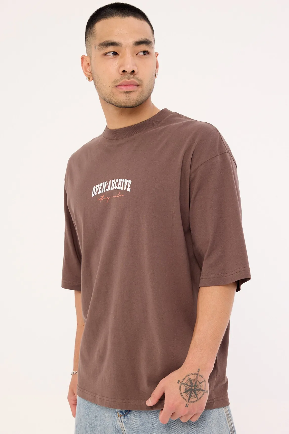 College Organic Boxy Tee Cocoa Brown