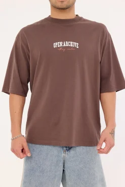 College Organic Boxy Tee Cocoa Brown