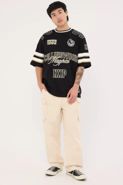 Collingwood League Loopback Tee Jet Black