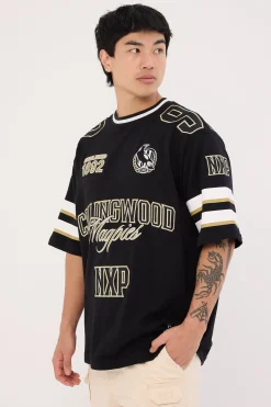 Collingwood League Loopback Tee Jet Black
