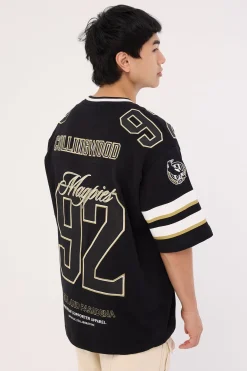 Collingwood League Loopback Tee Jet Black
