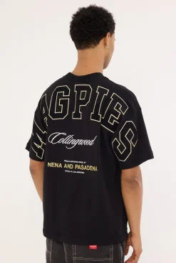 Collingwood Stadium Loopback Tee Black