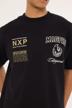 Collingwood Stadium Loopback Tee Black