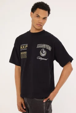 Collingwood Stadium Loopback Tee Black
