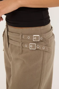 Command Cargo Pant Washed Khaki Green