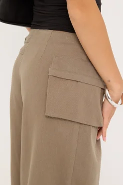 Command Cargo Pant Washed Khaki Green
