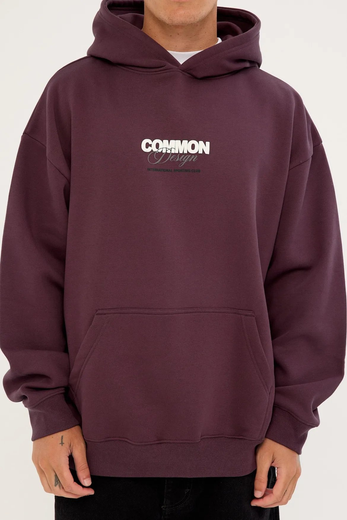 Compose Boxy Hoodie Plum