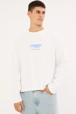 Compose Heavyweight Cropped Long Sleeve Tee White