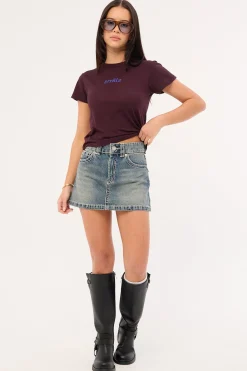Cracked Boy Tee Deep Plum