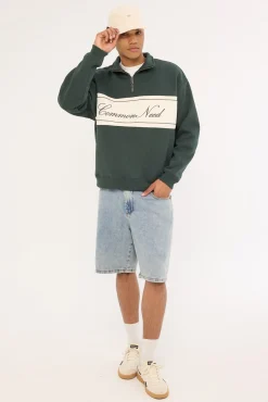Creation Quarter Zip Sweater Dark Green