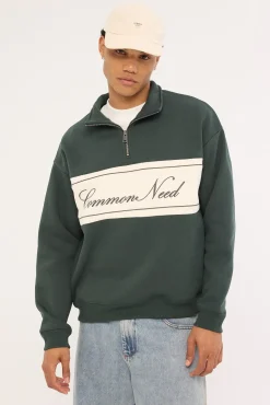 Creation Quarter Zip Sweater Dark Green