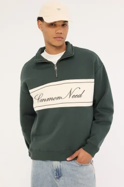 Creation Quarter Zip Sweater Dark Green