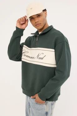 Creation Quarter Zip Sweater Dark Green