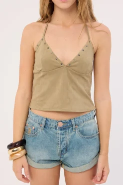 Cressa Top Faux Suede Mushroom Grey