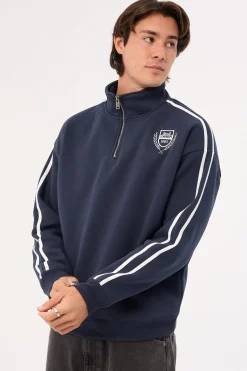 Crest Quarter Zip Sweater Navy