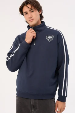 Crest Quarter Zip Sweater Navy